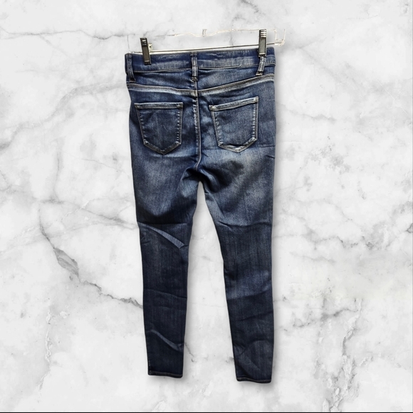 Vanilla Star Womens Sz 3 Blue Pull On Skinny Leg Deconstructed Stretch Jeggings - Picture 2 of 7